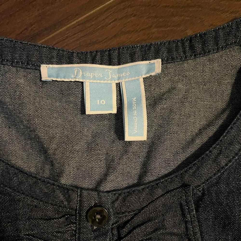 Draper James Chambray Ruffle Shift Dress - Picture 5 of 5